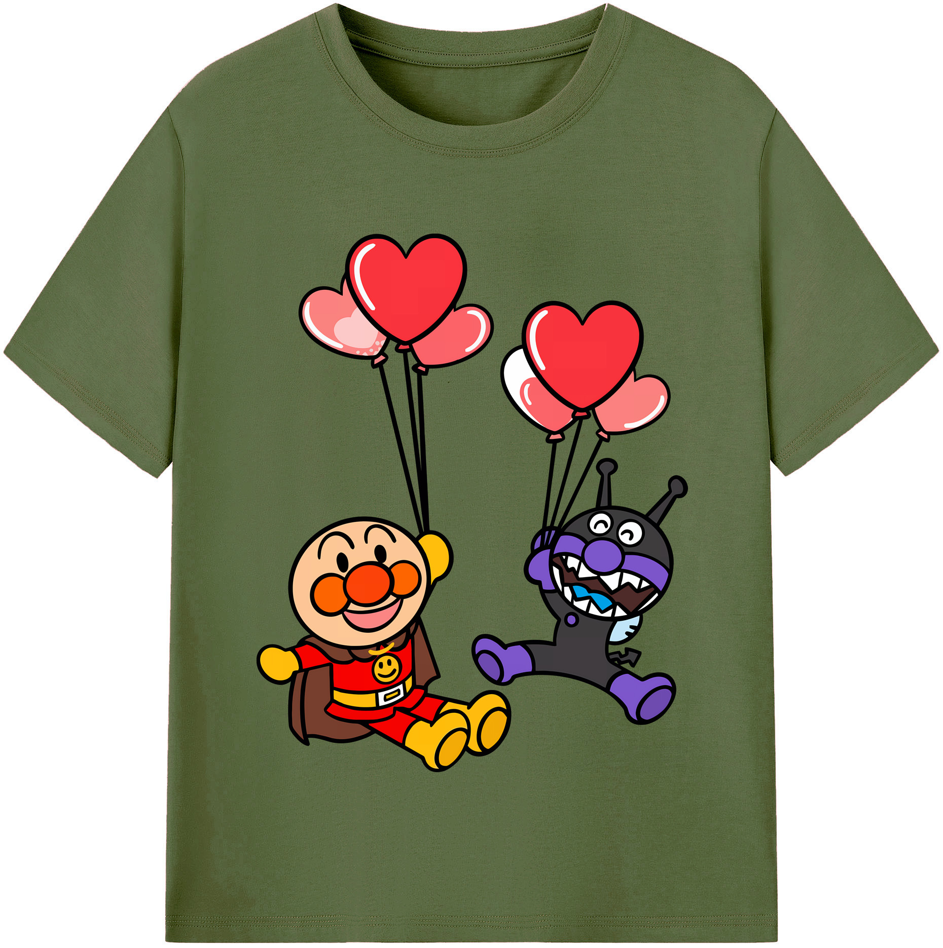 （画像用） アンパンマン Anpanman 綿100％半袖Tシャツ（フロントプリント）
